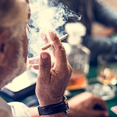 Man smoking a cigarette