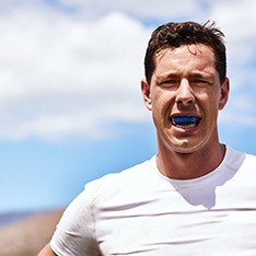 Man wearing a mouthguard